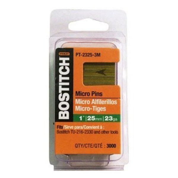 Bostitch Collated Pin Nail, 1 in L, 23 ga PT-2325-3M